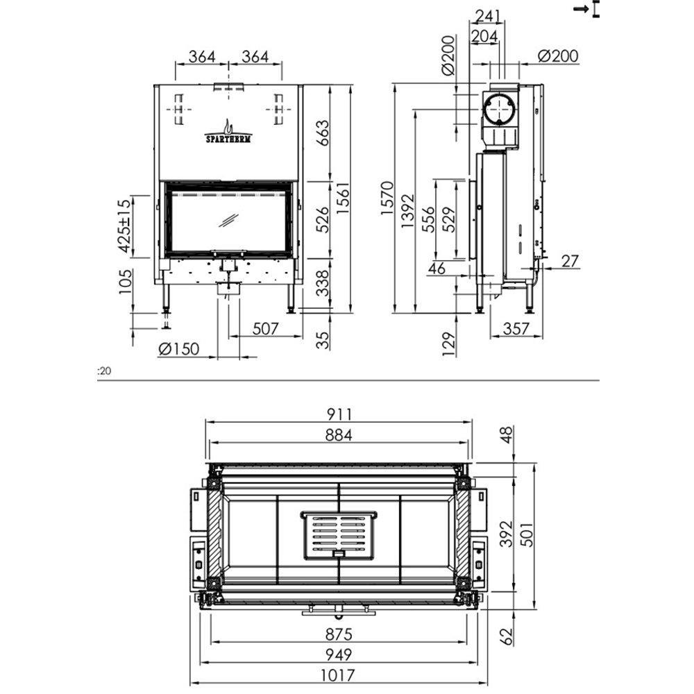 Spartherm Linear Tunnel 87x50 (vaste greep)-line_image spartherm-linear-tunnel-87x50-vaste-greep-line_image