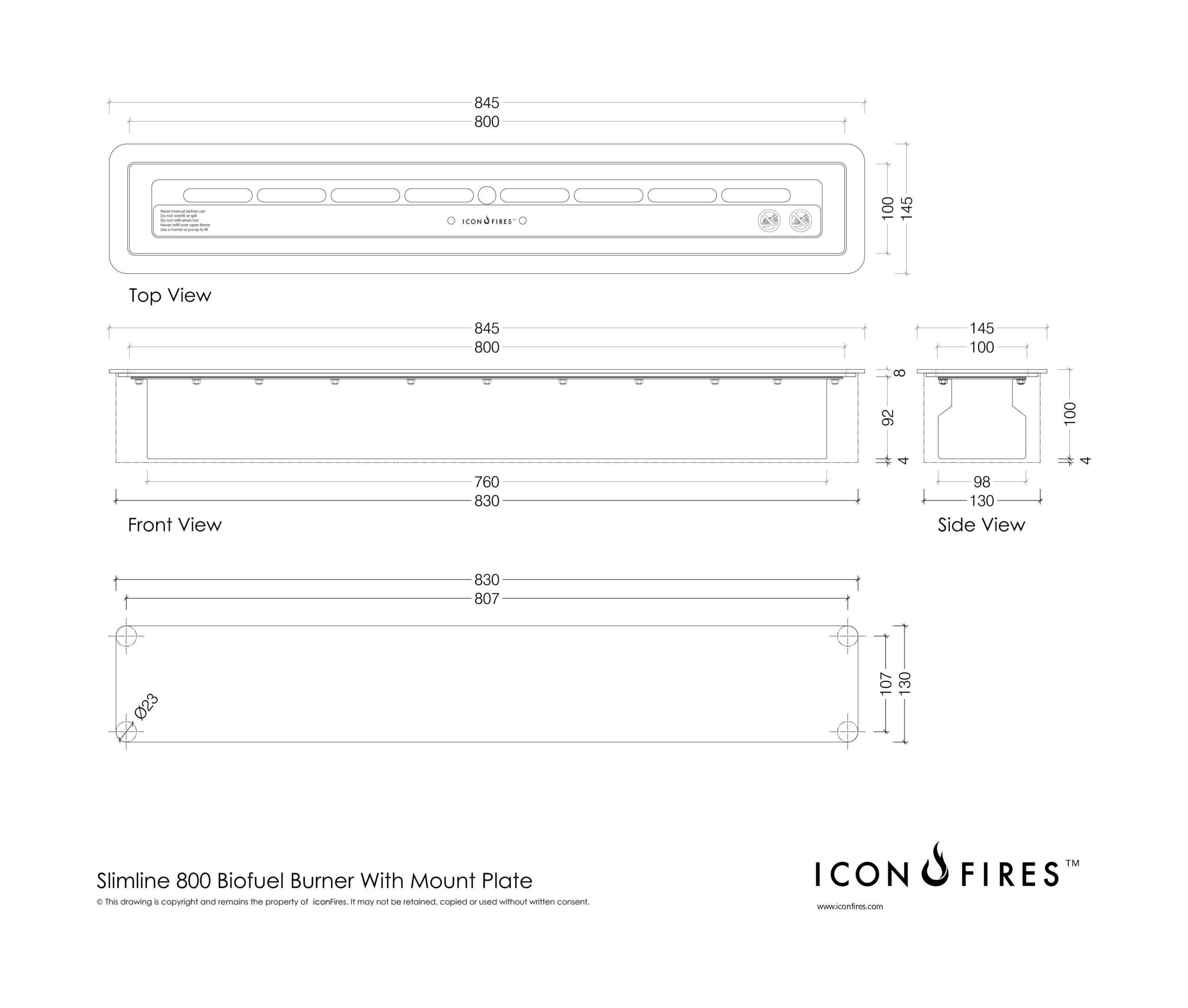 Icon Fires Slimline brander 800mm-line_image icon-fires-slimline-brander-800mm-line_image