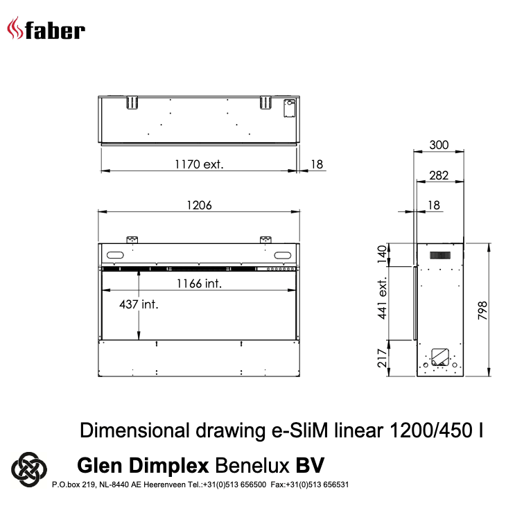 Faber e-Slim Linear 1200/450 l-line_image faber-e-slim-linear-1200-450-l-line_image